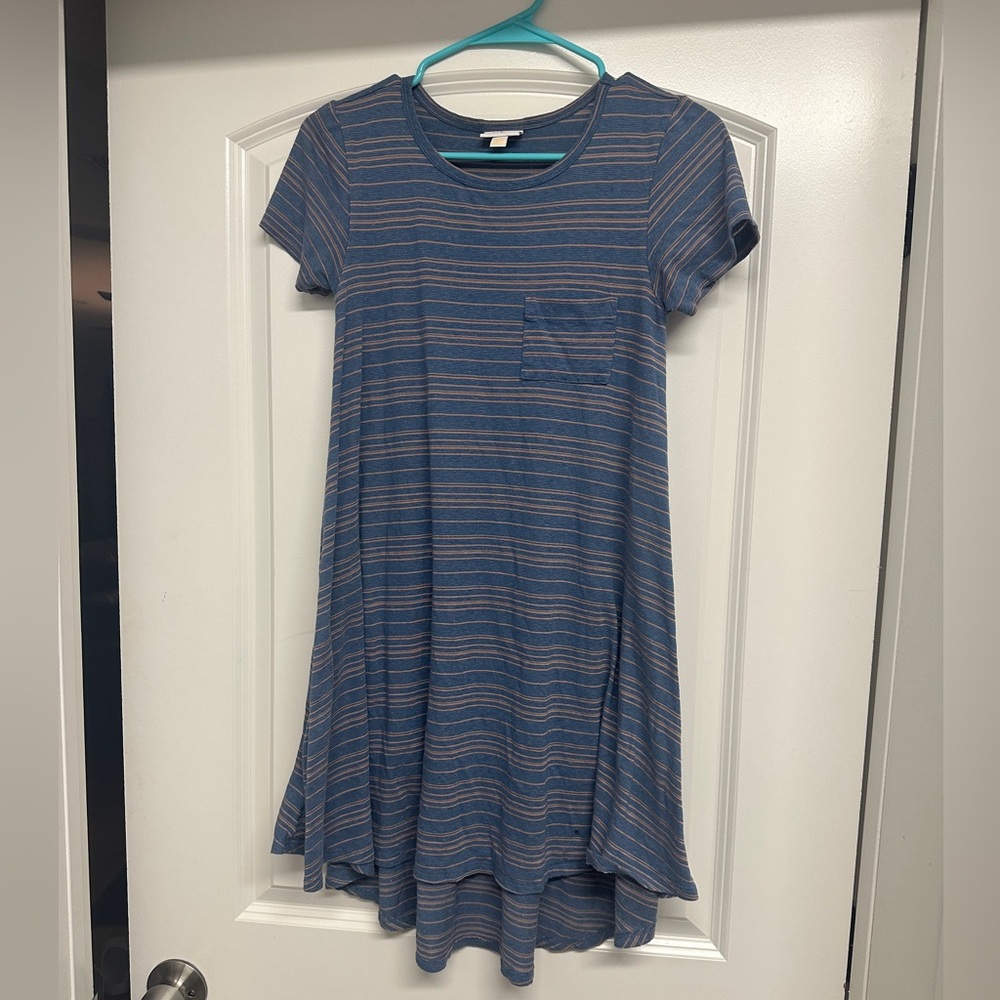 Lularoe Blue striped Dress XXS